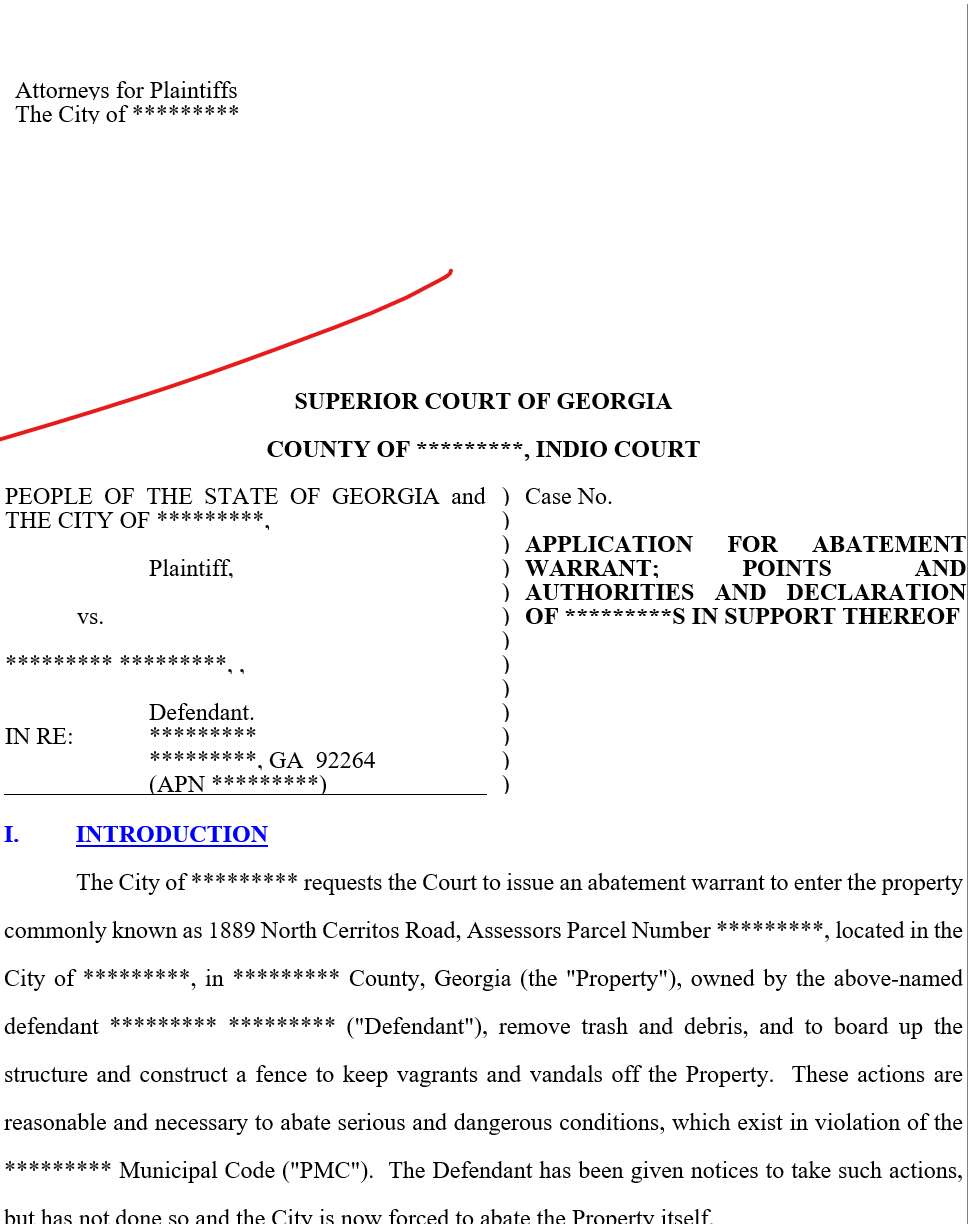Abatement Application (Sample)
